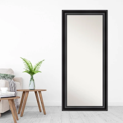 30" X 66" Non-Beveled Grand Black Full Length Floor Leaner Mirror - Amanti Art 9 30" X 66" Non-Beveled Grand Black Full Length Floor Leaner Mirror - Amanti Art - Image 7