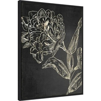 22" X 30" Golden Flower Folklore II By Asia Jensen Framed Canvas Wall Art Black - Amanti Art 3 22" X 30" Golden Flower Folklore II By Asia Jensen Framed Canvas Wall Art Black - Amanti Art