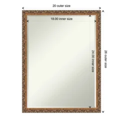 Amanti Art Antique Bronze Petite Bevel Wood Bathroom Wall Mirror 26 X 20 In. -Amanti Art GUEST 009c004c 7d40 4611 99c6 d7ff3aed9ea7