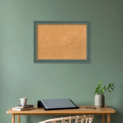 Amanti Art 31"x23" Upcycled Wood Frame Natural Cork Board Teal/Gray : Wall Mounted, Large, Office Bulletin Board -Amanti Art GUEST 012e2fa2 252e 489b a3a4 1f48d7960d74
