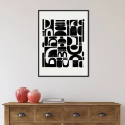 22" X 30" Fragmented By Ishita Banerjee Framed Canvas Wall Art Black - Amanti Art -Amanti Art GUEST 0135f071 ed58 4f9d b6dd 0c19a15076c5