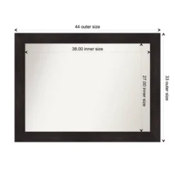 Amanti Art 44"x33" Non-Beveled Espresso Wall Mirror: Modern Decor, Includes Mounting Hardware -Amanti Art GUEST 01dd375e 90ab 4d9c 97d1 373e02ec3fc5