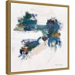 16" X 16" Outpouring By Suzanne McCourt Framed Canvas Wall Art Gold - Amanti Art