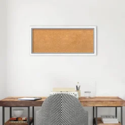 32"x14" Morgan Wood Frame Natural Cork Board White/Blue - Amanti Art: Wall Mount, Bulletin Board, No Choking Hazard -Amanti Art GUEST 02e45446 05ba 45f5 bb69 2b7313e89060