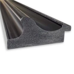 44" X 33" Non-Beveled Parlor Black Wall Mirror - Amanti Art: Modern Rectangle, Polystyrene Frame, Includes Mounting Hardware