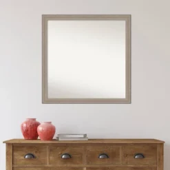 29" X 29" Non-Beveled Curve Gray Wash Wood Wall Mirror - Amanti Art -Amanti Art GUEST 0360962f ad6b 4e93 8e34 c961c86f7abf