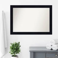 40" X 28" Non-Beveled Shiplap Navy Wood Bathroom Wall Mirror - Amanti Art -Amanti Art GUEST 03d261ed a456 400b 8248 84cc20ca27d1