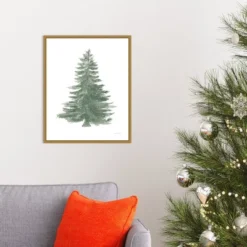 16" X 20" Floursack Holiday Tree By Danhui Nai Framed Canvas Wall Art - Amanti Art -Amanti Art GUEST 04311fa0 3aac 4045 bfcb 4d395e7f9da8