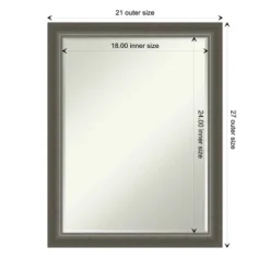 Amanti Art Domus Dark Silver Petite Bevel Wood Bathroom Wall Mirror 27 X 21 In. -Amanti Art GUEST 04321ac7 3d63 4f9f a482 1652788a7734