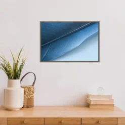 23" X 16" Feather I By Jennifer Beavers Framed Canvas Wall Art Blue - Amanti Art -Amanti Art GUEST 04cb0576 978d 43bb 86b5 6079a3ae9bd3