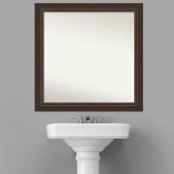 31" X 31" Non-Beveled Lara Wood Bathroom Wall Mirror Bronze - Amanti Art 14 31" X 31" Non-Beveled Lara Wood Bathroom Wall Mirror Bronze - Amanti Art -Amanti Art GUEST 0515e10e 0c5f 4821 9fe1 0e52715c0198