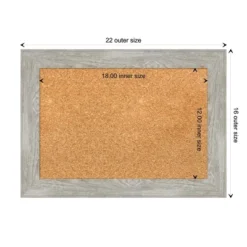 Amanti Art Dove Greywash Narrow Framed Corkboard, Natural Cork -Amanti Art GUEST 0516ebdb 4410 4efd bd72 c597ce1dc454