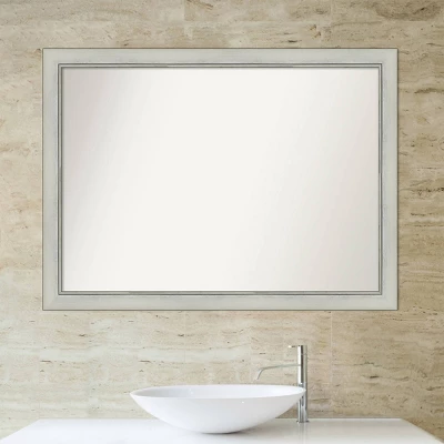 42" X 31" Non-Beveled Flair Patina Bathroom Wall Mirror Silver - Amanti Art 7 42" X 31" Non-Beveled Flair Patina Bathroom Wall Mirror Silver - Amanti Art - Image 5