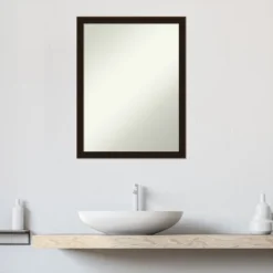 Espresso Brown Non-Beveled Wood Bathroom Wall Mirror -Amanti Art GUEST 0737dfee 849d 4705 b7f6 f5a3081e98b3