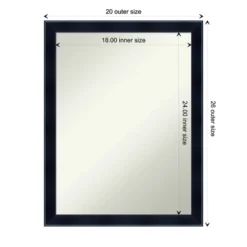 Madison Black Non-Beveled Wood Bathroom Wall Mirror -Amanti Art GUEST 073813f8 10e4 49c5 8b4d be5fd056574d