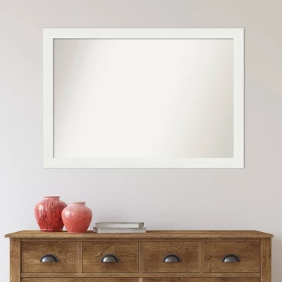 40" X 28" Non-Beveled Vanity White Narrow Bathroom Wall Mirror - Amanti Art 7 40" X 28" Non-Beveled Vanity White Narrow Bathroom Wall Mirror - Amanti Art - Image 5