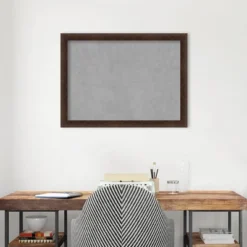 31"x23" Narrow Framed Magnetic Board Warm Walnut - Amanti Art: Metal, Wall Mount, Office Decor -Amanti Art GUEST 08987b00 f20c 41ed 85ac b008f4c92865