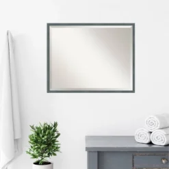 Dixie Rustic Narrow Framed Bathroom Vanity Wall Mirror Blue/Gray - Amanti Art -Amanti Art GUEST 08cc73f2 83da 40de 83cb 8bfeb4cd8da5
