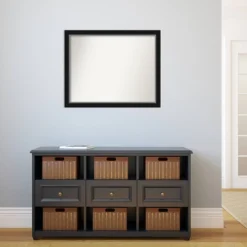 31" X 25" Non-Beveled Eva Narrow Bathroom Wall Mirror Black - Amanti Art -Amanti Art GUEST 08d0f634 f8fb 4693 a298 e034f4ff3819