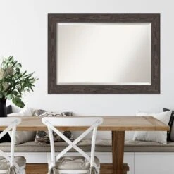 42" X 30" Beveled Bridge Black Wood Wall Mirror - Amanti Art: Modern Rectangle, No Assembly Required -Amanti Art GUEST 09234b53 19d4 44fb b547 d98865c078d2