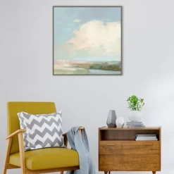 30" X 30" Colorful Horizon II Blue By Julia Purinton Framed Canvas Wall Art Print - Amanti Art -Amanti Art GUEST 095a1f97 3cef 4fea 9e03 e9a59132be0f