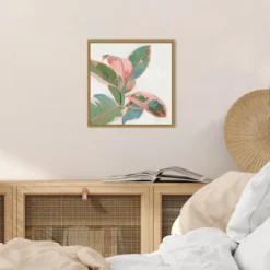 16" X 16" Pink Ficus I By Asia Jensen Framed Canvas Wall Art - Amanti Art -Amanti Art GUEST 096a5d72 c053 4bf7 a4e8 d6b3b261292c