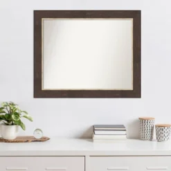 33" X 27" Non-Beveled Lined Bronze Wall Mirror - Amanti Art -Amanti Art GUEST 09cdf49b 9754 4eac 9c01 81163db5c1a1