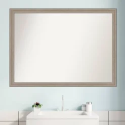 41" X 30" Non-Beveled Curve Wood Bathroom Wall Mirror Gray Wash - Amanti Art 16 41" X 30" Non-Beveled Curve Wood Bathroom Wall Mirror Gray Wash - Amanti Art -Amanti Art GUEST 0b2d755c ebfa 4989 90ed 3df5d759120f
