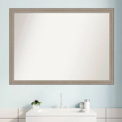 41" X 30" Non-Beveled Curve Wood Bathroom Wall Mirror Gray Wash - Amanti Art 9 41" X 30" Non-Beveled Curve Wood Bathroom Wall Mirror Gray Wash - Amanti Art - Image 7