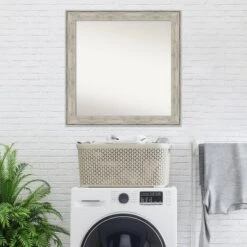 31" X 31" Non-Beveled Crackled Metallic Wall Mirror - Amanti Art -Amanti Art GUEST 0b395198 2269 41a0 8e58 4272b46b146b