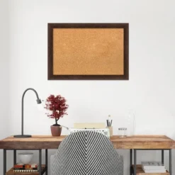 27"x19" Narrow Wood Frame Cork Board Warm Walnut - Amanti Art -Amanti Art GUEST 0b96af92 83e7 4b42 a937 ba35bceaa873