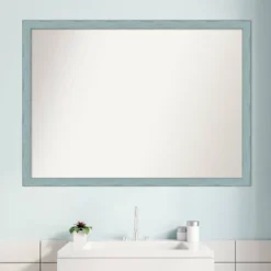 40" X 29" Non-Beveled Sky Blue Rustic Wood Bathroom Wall Mirror - Amanti Art 16 40" X 29" Non-Beveled Sky Blue Rustic Wood Bathroom Wall Mirror - Amanti Art -Amanti Art GUEST 0c43e918 cfd0 4b1f 89f1 547892c48da5