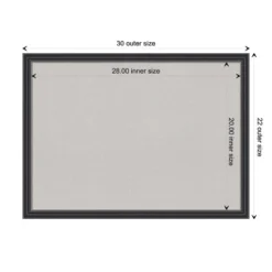 30"x22" Stylish Wood Frame Cork Board Black - Amanti Art -Amanti Art GUEST 0c9722fa 4a7e 4709 8510 46a3e89aa786