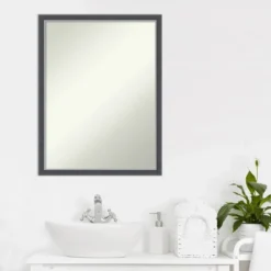 20" X 26" Non-Beveled Eva Thin Bathroom Wall Mirror Black - Amanti Art -Amanti Art GUEST 0c9c13b1 1b6b 49d4 b34d 57c8f381cc0b