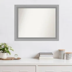 33" X 27" Non-Beveled Peak Polished Nickel Narrow Wall Mirror - Amanti Art 14 33" X 27" Non-Beveled Peak Polished Nickel Narrow Wall Mirror - Amanti Art -Amanti Art GUEST 0caaff94 a093 4c47 9fdc 0a2c670ea48a