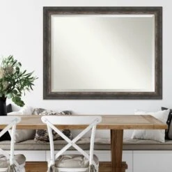 45" X 35" Bark Rustic Char Framed Wall Mirror Brown - Amanti Art -Amanti Art GUEST 0d68d776 be87 41cd 882e 60a853685788