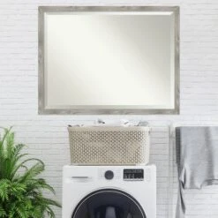 42" X 32" Dove Square Framed Wall Mirror Graywash - Amanti Art -Amanti Art GUEST 0e244472 23b9 40ef b8bf 7dd29c3d5da8