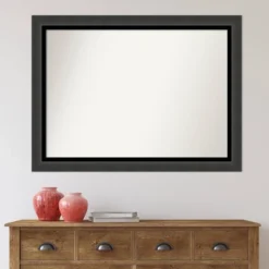 43" X 32" Non-Beveled Tuxedo Black Bathroom Wall Mirror - Amanti Art -Amanti Art GUEST 0fbff190 8a99 4ba0 bfb7 3f96ef874a85