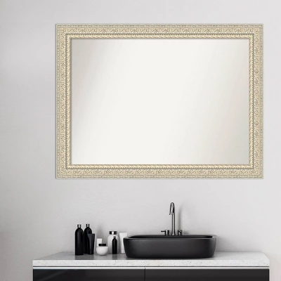 44" X 33" Non-Beveled Fair Baroque Wood Bathroom Wall Mirror Cream - Amanti Art 9 44" X 33" Non-Beveled Fair Baroque Wood Bathroom Wall Mirror Cream - Amanti Art - Image 7