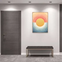 32" X 42" Retro Vibes Abstract Sun By Danhui Nai Framed Canvas Wall Art Print - Amanti Art -Amanti Art GUEST 10d6170d f79f 4e70 b59e a8f03c1daf86