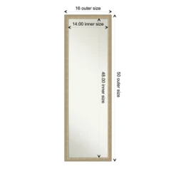 Amanti Art Paris Champagne Non-Beveled On The Door Mirror Full Length Mirror, Wall Mirror 50.25 In X 16.25 In. -Amanti Art GUEST 117f1aa7 8dd4 4864 ba91 f0582fc89dc8