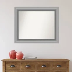34" X 28" Non-Beveled Peak Polished Nickel Bathroom Wall Mirror - Amanti Art -Amanti Art GUEST 1201ac07 9747 45cc b039 9e80b7578fa6