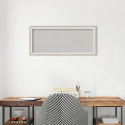 32"x14" Two Tone Wood Frame Gray Cork Board Silver - Amanti Art -Amanti Art GUEST 1207a8a9 1691 43e8 b12e 4d3d64afc724