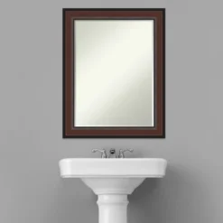 Amanti Art Harvard Walnut Petite Bevel Bathroom Wall Mirror 28.5 X 22.5 In. -Amanti Art GUEST 133fb818 23aa 4521 86ed 9893b36d8a88