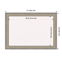 41"x29" Wood Frame White Cork Board Fleur Champagne Silver - Amanti Art: Elegant Bulletin Board, Wall Mounted Presentation Board -Amanti Art GUEST 136f446d 3f0f 440c 9256 fcb755ff32aa