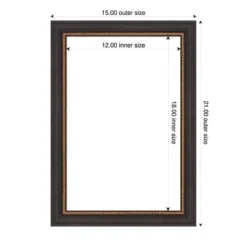 Amanti Art 21"x15" Ashton Black Framed Magnetic Dry Erase Board -Amanti Art GUEST 13890f66 292d 47f5 8650 2325f5e45b88