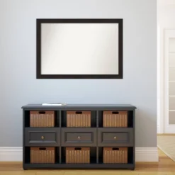 40" X 28" Non-Beveled Furniture Narrow Bathroom Wall Mirror Espresso Brown - Amanti Art -Amanti Art GUEST 14f9a6d0 9edc 49ef a9c1 173c1d5283c9
