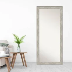 29" X 65" Crackled Framed Full Length Floor/Leaner Mirror Metallic - Amanti Art -Amanti Art GUEST 15b89040 93d9 48d9 9f4f f5c5c51504ae