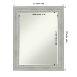 Amanti Art Rustic White Wash Petite Bevel Wood Bathroom Wall Mirror 28.5 X 22.5 In. -Amanti Art GUEST 1628767c 4585 415b bffb 33984230b920