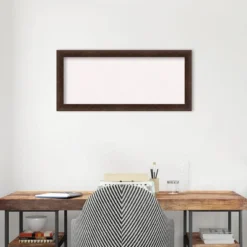 33"x15" Narrow Wood Frame White Cork Board Warm Walnut - Amanti Art -Amanti Art GUEST 163d5d3a aed7 470b 9936 f81cb3ae9422